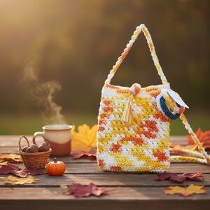 Colorful Crochet Shoulder Bag